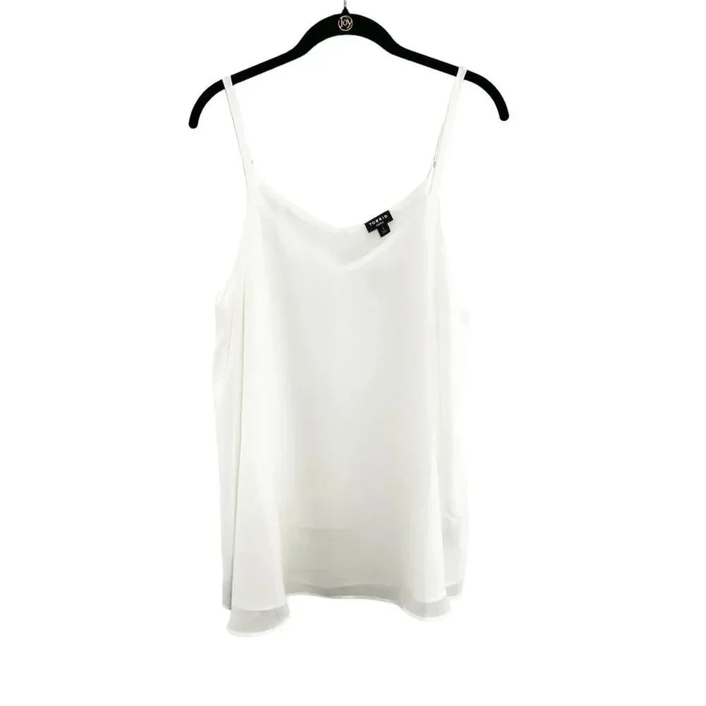 Torrid White Sophie Chiffon Cami Tank Top Women's Plus Size 1X New With Tags